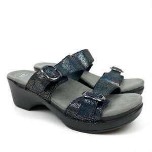 Dansko Sophie Leather Clog Iridescent Blue 38